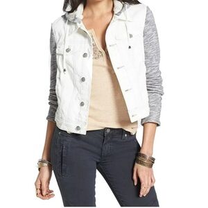 FP Women's White and Gray Hooded Jacket
